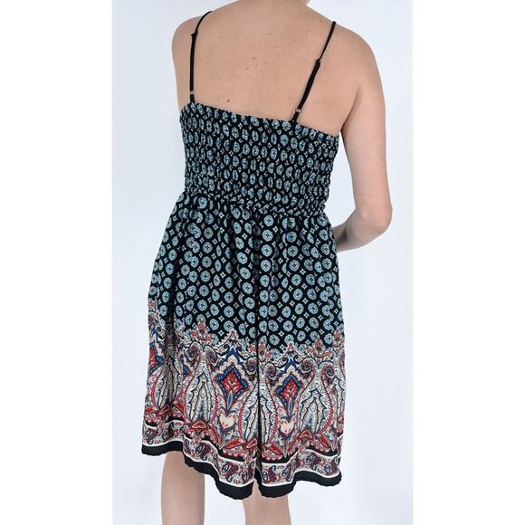 Xhilaration Paisley Printed Fit and Flare Corset Sundress Dress Size Medium - Picture 2 of 3